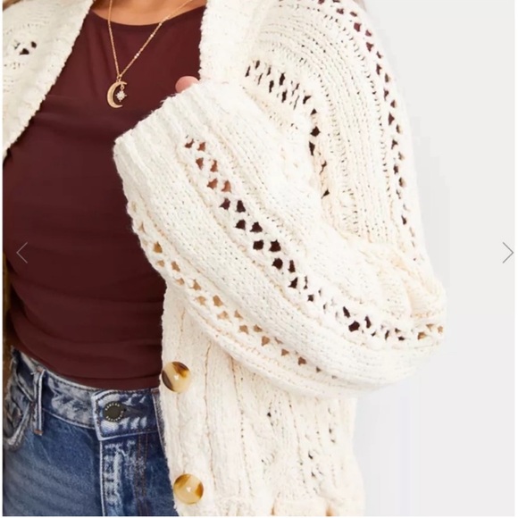 🆕Free People Cable Cardigan Sweater - Picture 10 of 15